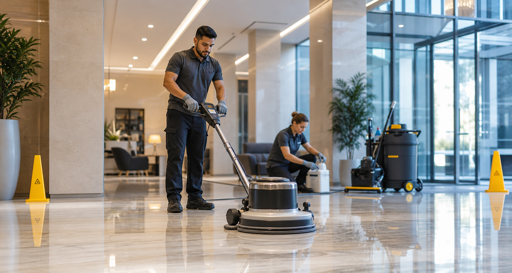 Hygiene Services contractors delivering a programmed commercial service